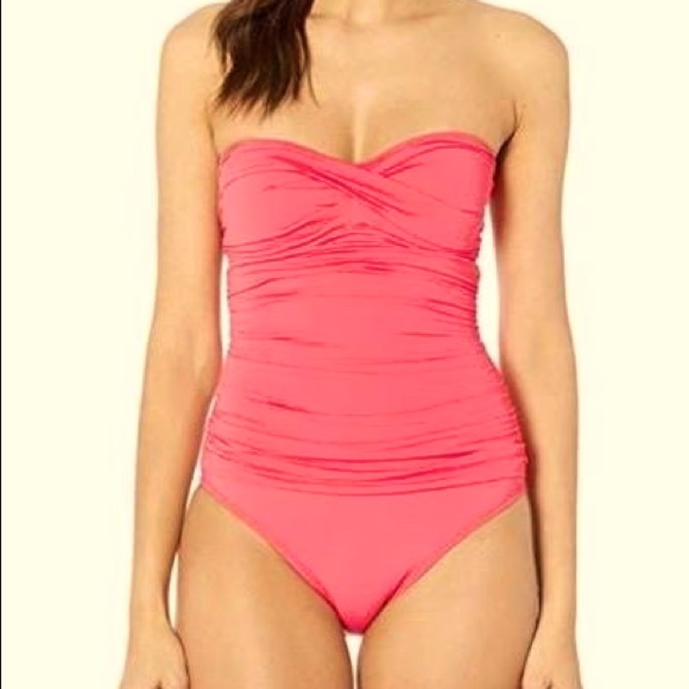 Bleu Rod Beattie || Shirred Bandeau one piece